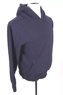 VTG Y2K Fleece Factory Hoodie Sweatshirt Blue Men's Size Medium • $19.95