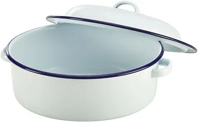 Enamel Roasting Non Stick Baking Roaster Oven Dish Pan With Lid Tin Tray Falcon • £16.95