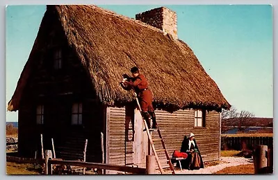 Roof Elder William Brewster House Pilgrim Village Plimoth Plantation Postcard • $12