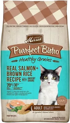 Merrick Purrfect Bistro Healthy Grains Salmon+Brown Rice Recipe Adult Cat Food • $23.99