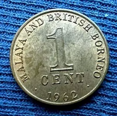 1962 Malaya British Borneo 1 Cent Coin UNC         #MX263 • $13.81