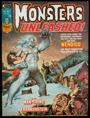 Marvel Comics MONSTERS Unleashed #9 Wendigo Man-Thing Frankenstein FN+ 6.5 • $39.95