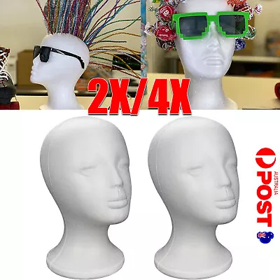 4X Practical Foam Female Mannequin Head Wigs Glasses Cap Display Holder Stand + • $11.29