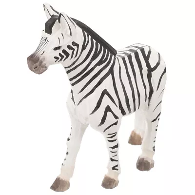 Wooden Zebra Statue Hand Carved African Animal Sculpture Desktop Ornament • £13.49