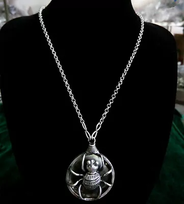 Ethnic Original Tribal Exotic Chinese Pure Handmade Miao Silver Spider Necklace • $28