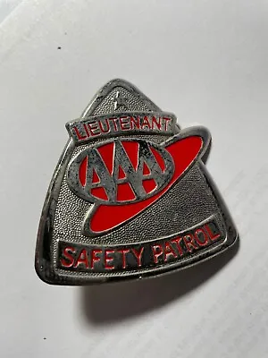 AAA School Safety Patrol Badge RED Lieutenant Badge Enamel Patrolman Pinback Pin • $9.99
