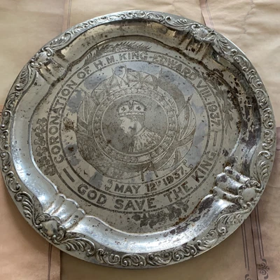 £10 • Buy King Edward VIII 1937 Coronation Commemorative Metal Tray.Restoration Project
