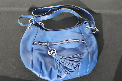 Michael Kors Sapphire Charm Tassel Black Leather Large Shoulder Bag Tote Purse  • $119.97