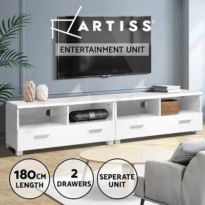 $182.95 • Buy Artiss TV Cabinet Entertainment Unit Stand Storage Drawers 180cm Lowline Shelf