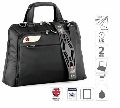 15.6  Ladies Laptop Shoulder Bag IPad Case Large Handbag Black Is0106 • £42.99