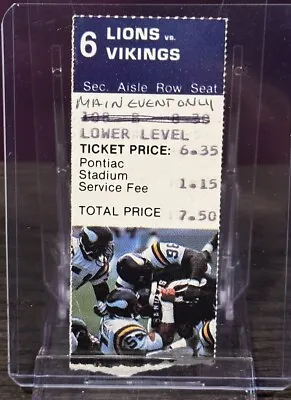 Detroit Lions Vikings 10/22/1989 NFL Ticket Stub Barry Sanders Rookie Season • $44.99