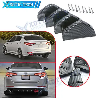 For Kia Optima Carbon Fiber Texture Rear Bumper Lower Diffuser Spoiler 4 Pieces • $18.99