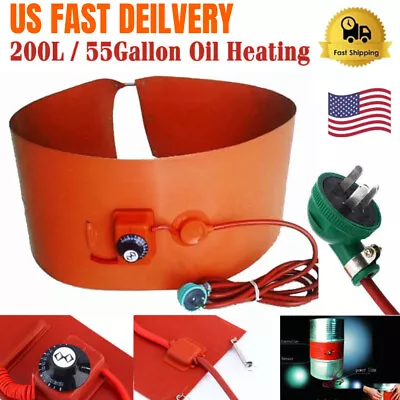 200L/55Gallon Silicon Band Oil Heating Drum Heater Biodiesel Metal Barrel Hot US • $47.30