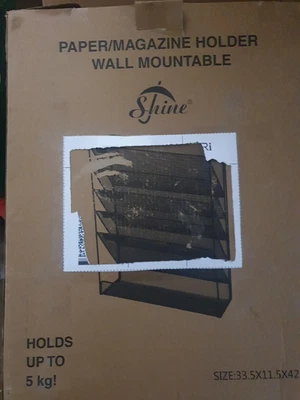 £15 • Buy Magazine Holder Rack Storage File Document Organiser Wall Mounted Mesh Silver