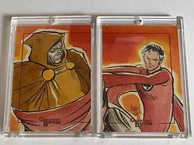 2012 Marvel Greatest Battles Sketch Cards By Irma Ahmed Dr Doom Mr Fantastic • $100