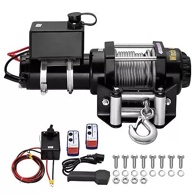 Stealth Electric Winch 12V 4500lb / 2041kg With Steel Rope Twin Wireless Remote • £122.53