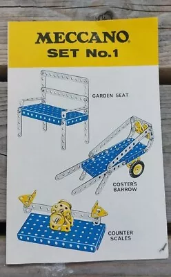 Meccano Set No.1 Pamphlet 160030 1974 • £1