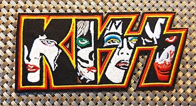 KISS (rock Band) Shaped Logo W/faces Embroidered Patch Iron-On Sew-On US Ship • $4.99