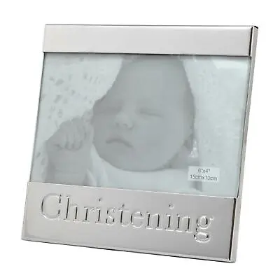 Baby Photo Picture Frame 6 X 4 Christening Decoration Gift Silver Memories New • £7.99