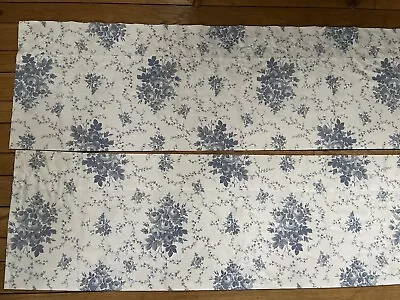 2 Laura Ashley Sophia Valance Blue White Floral Toile Cottage Window Treatment • $80