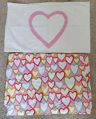 IKEA WILJIKEA MOD HEARTS SINGLE Duvet Cover & Pillowcase Pink/multicoloured • £12.95