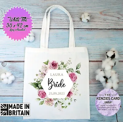 £6.95 • Buy Personalised Bride Tote Bag Bride To Be Gifts Bridal Party Gifts Wedding Day V2