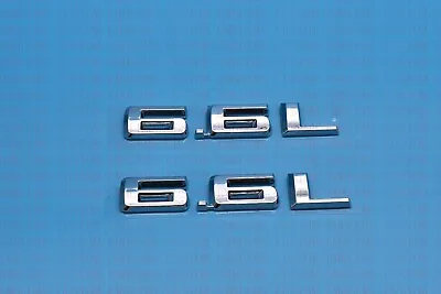 2x  6.6L L8T V8 Hood Liter Gas Emblem Engine Badge Chevrolet Silverado Chrome • $16.78