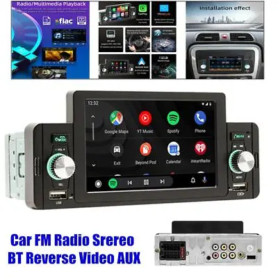 1Din 5  Touch Screen CarPlay MP5 Player Car FM Radio Srereo BT Reverse Video AUX • $78.99