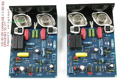 QUAD405 CLONE HiFi Stereo Power Amplifier Board MJ15024 100W+100W W/Heatsink • $49.97