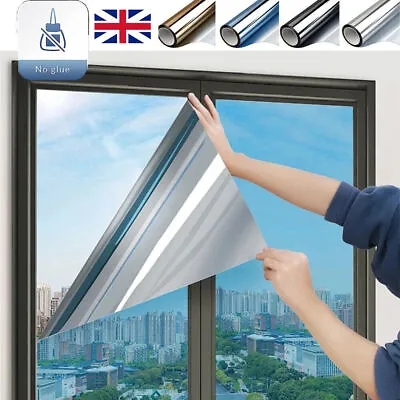 £9.99 • Buy One Way Mirror Window Film Home Reflective Privacy Solar Tint Foil Glass Sticker