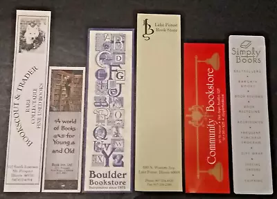 6 Pc Lot Vintage Paper Book Store Advertising BookmarksBoulderBookscoutSimply • $10.50