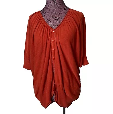 Moth Anthropologie Sz Orange L Comfy Cardigan Sweater • $29.99