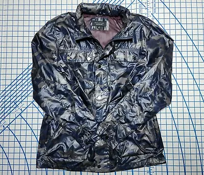 Vintage Structure Jax Cargo Jacket Hooded 90s Blue Camo Men's Large L  • $474