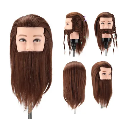 Salon 14  Real Hair Men's Beard Hairdressing Training Male Head Mannequin Doll • £24.99