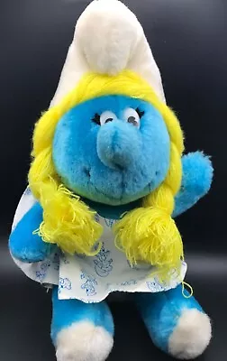 VINTAGE 1981 SMURFS SMURFETTE PLUSH 10  PEYO EUC Wallace Berrie Collectible • $7.50