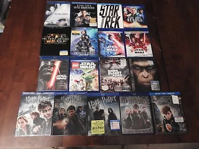Blu Ray Lot Of 19 Sci-fi Star Wars Star Trek Harry Potter • $14.99