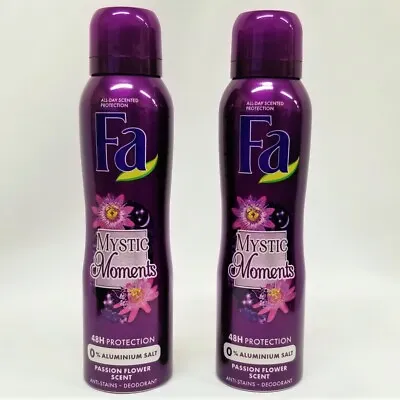 2 CANS - Fa - MYSTIC MOMENTS - 48HR Deodorant - 150mL Ea. - Made In Germany • $15.95