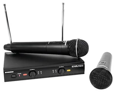 SAMSON Stage 200 Dual VHF Handheld Wireless Microphones Vocal Mics - C Band • $129.99