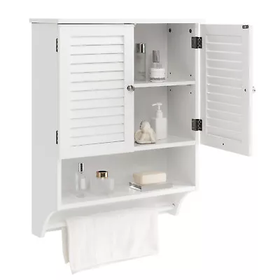 Giantex Bathroom Wall Cabinet W/ 3-position Adjustable Shelf & Towel Bar • $999