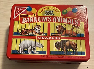 Nabisco Barnum's Animal Crackers Metal Tin 1989 P.T. Barnum's Circus Wagon Empty • $8
