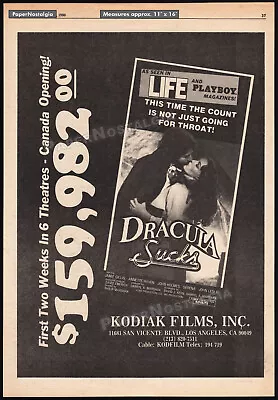 DRACULA SUCKS__Orig. 1980 Trade AD Promo  / Poster__ANNETTE HAVEN__JOHN HOLMES • $19.99