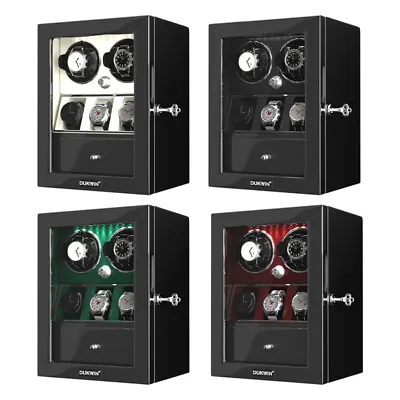 Classic Automatic 2 Watch Winder With 3 Watches Display Storage Case With Locks • $199.99