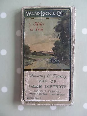 Vintage Linen Ward Lock Motoring & Touring Map Sheet 3 - The Lake District • £5