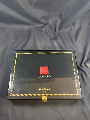 E.P.  2010 Carrillo Limited Edition Wooden Black Shiny Cigar Box 9x7x1.5  Rare • $15