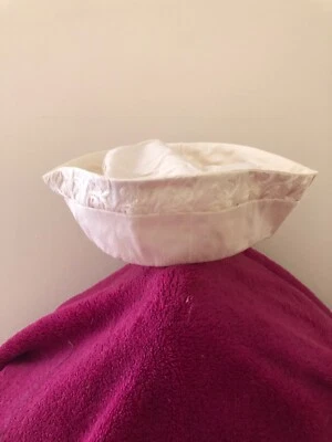 BABY  Ivory Colour SILK Sailor Style Baby Hat. Never Used. • £0.99