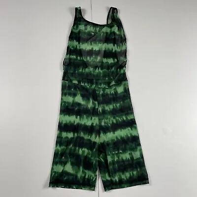 Motel Playsuit XS Green Sleeveless Short Mesh Sheer Festival • $4.58