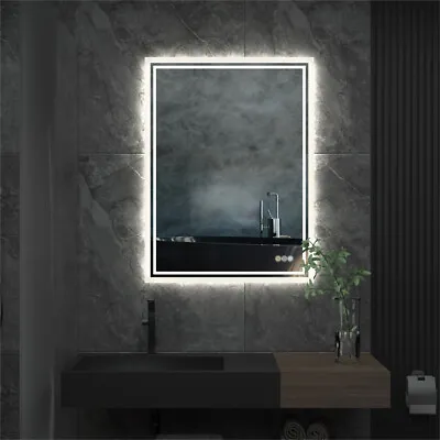 900x700mm LED Illuminated Bathroom Mirror Wall Touch Sensor Anti-fog Watertight • $129.90