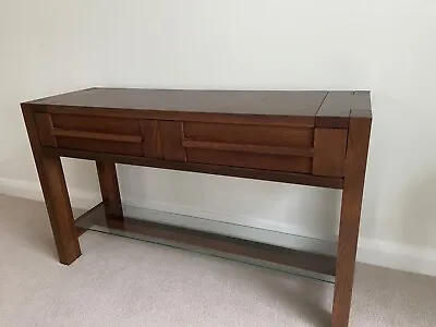 £150 • Buy Marks And Spencer M&S Sonoma Dark Oak Console Table With Drawers And Glass Shelf