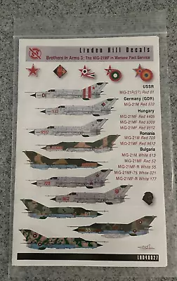 1:48 Linden Hill Deals LHD48027 MiG-21 MF Brothers In Arms For Eduard Or Academy • $14.99