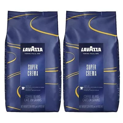 2 X Lavazza Super Crema 1Kg Coffee Beans • £25.99